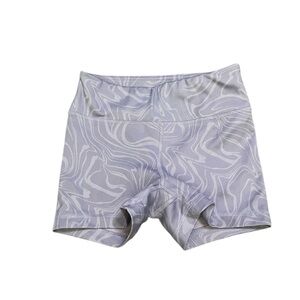90 Degrees Girls Purple Gray Patterned Spandex Shorts Size 7/8
